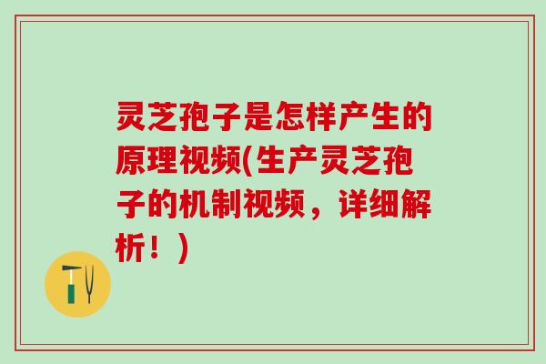 灵芝孢子是怎样产生的原理视频(生产灵芝孢子的机制视频，详细解析！)