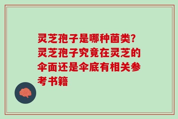 灵芝孢子是哪种菌类？灵芝孢子究竟在灵芝的伞面还是伞底有相关参考书籍