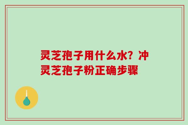 灵芝孢子用什么水？冲灵芝孢子粉正确步骤