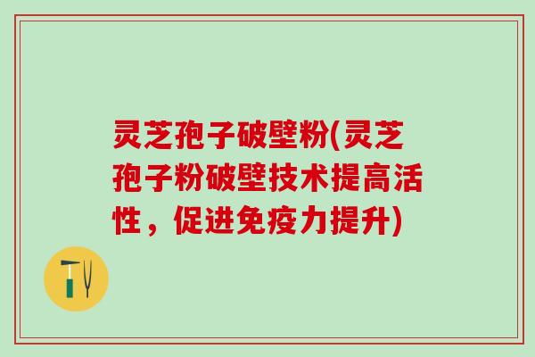 灵芝孢子破壁粉(灵芝孢子粉破壁技术提高活性，促进免疫力提升)