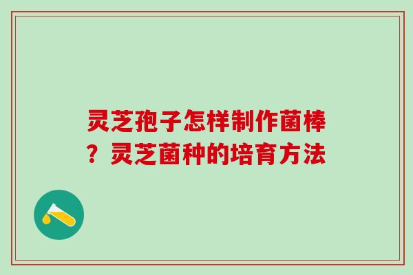 灵芝孢子怎样制作菌棒？灵芝菌种的培育方法