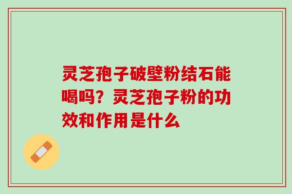 灵芝孢子破壁粉结石能喝吗？灵芝孢子粉的功效和作用是什么