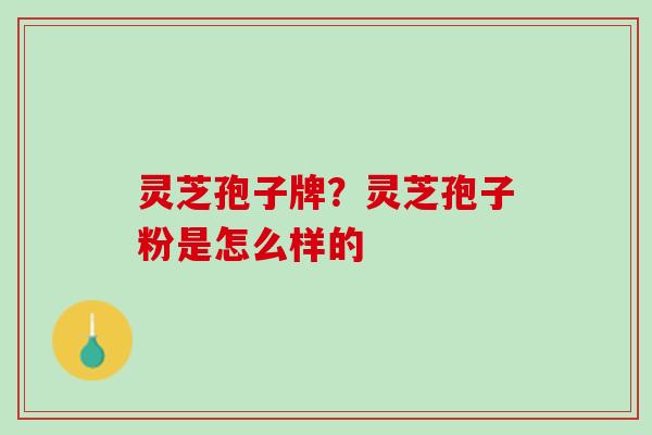 灵芝孢子牌？灵芝孢子粉是怎么样的