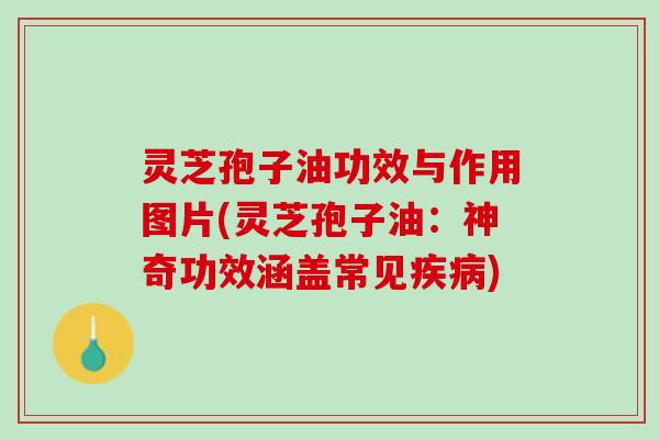 灵芝孢子油功效与作用图片(灵芝孢子油：神奇功效涵盖常见疾病)