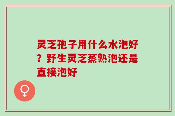 灵芝孢子用什么水泡好？野生灵芝蒸熟泡还是直接泡好
