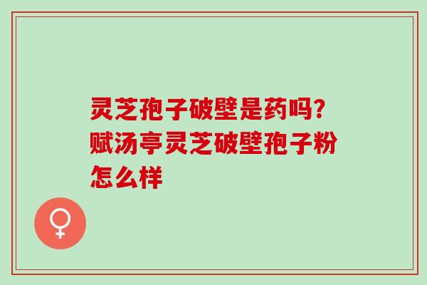 灵芝孢子破壁是药吗？赋汤亭灵芝破壁孢子粉怎么样