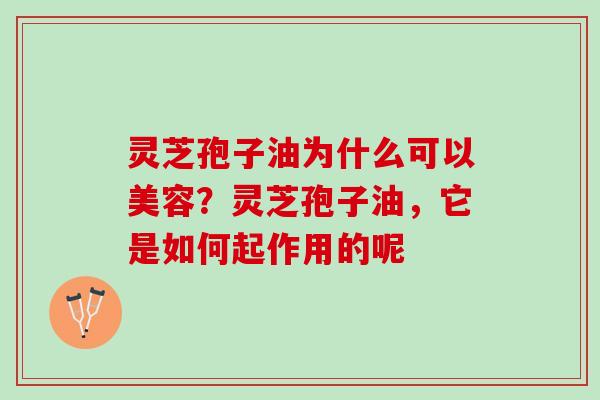 灵芝孢子油为什么可以美容？灵芝孢子油，它是如何起作用的呢
