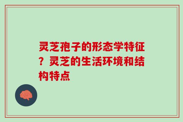 灵芝孢子的形态学特征？灵芝的生活环境和结构特点