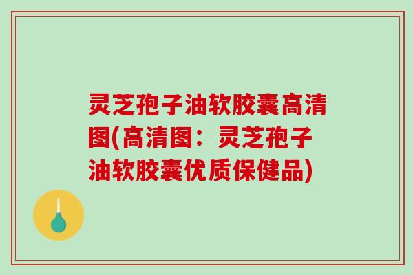 灵芝孢子油软胶囊高清图(高清图:灵芝孢子油软胶囊优质保健品) 灵芝孢子油软胶囊高清图(高清图:灵芝孢子油软胶囊优质保健品)