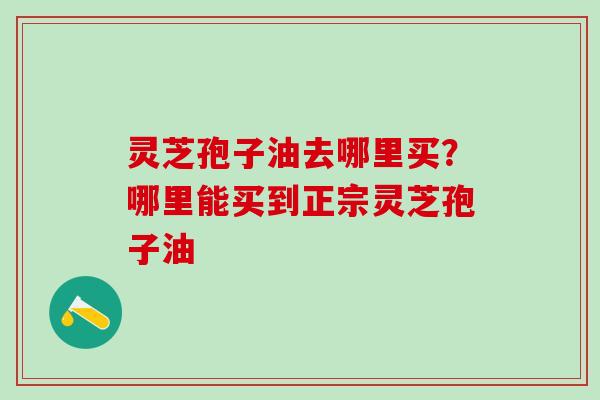 灵芝孢子油去哪里买？哪里能买到正宗灵芝孢子油