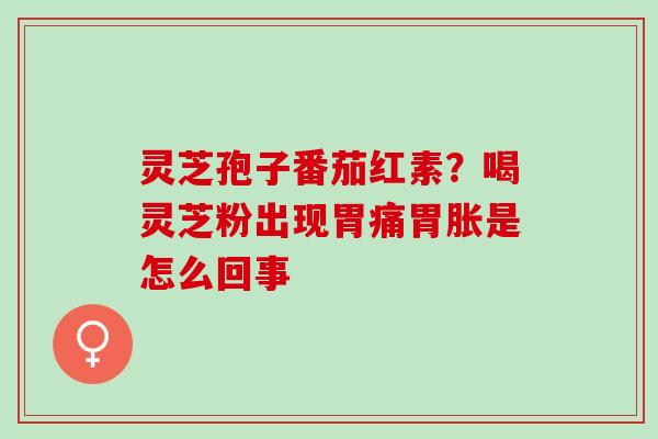 灵芝孢子番茄红素?喝灵芝粉出现胃痛胃胀是怎么回事 灵芝孢子番茄红素?喝灵芝粉出现胃痛胃胀是怎么回事