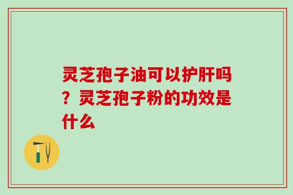 灵芝孢子油可以吗?灵芝孢子粉的功效是什么 灵芝孢子油可以吗?灵芝孢子粉的功效是什么