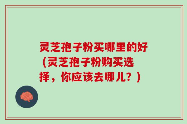 灵芝孢子粉买哪里的好 (灵芝孢子粉购买选择，你应该去哪儿？)
