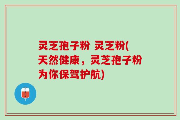 灵芝孢子粉 灵芝粉(天然健康，灵芝孢子粉为你保驾护航)