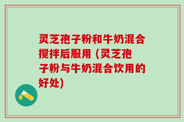 灵芝孢子粉和牛奶混合搅拌后服用 (灵芝孢子粉与牛奶混合饮用的好处)