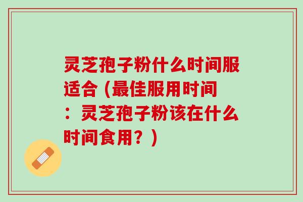 灵芝孢子粉什么时间服适合 (最佳服用时间：灵芝孢子粉该在什么时间食用？)