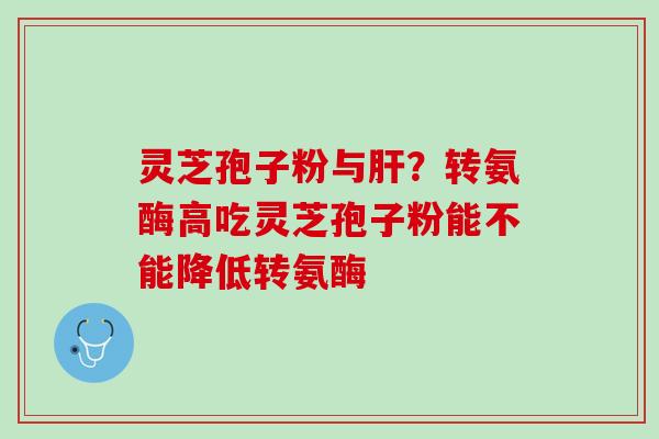 灵芝孢子粉与?转氨酶高吃灵芝孢子粉能不能降低转氨酶 灵芝孢子粉与?转氨酶高吃灵芝孢子粉能不能降低转氨酶
