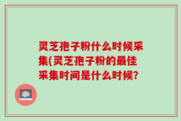 灵芝孢子粉什么时候采集(灵芝孢子粉的佳采集时间是什么时候？
