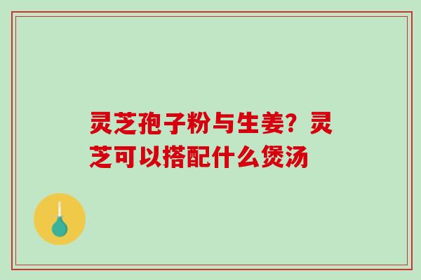 灵芝孢子粉与生姜？灵芝可以搭配什么煲汤