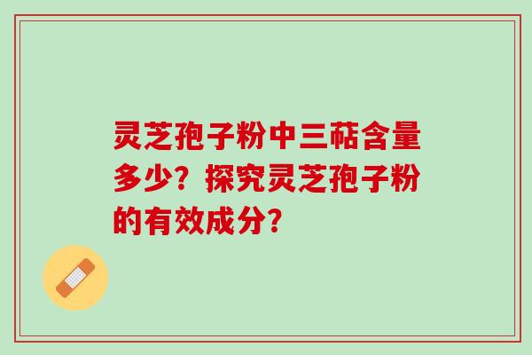 灵芝孢子粉中三萜含量多少？探究灵芝孢子粉的有效成分？