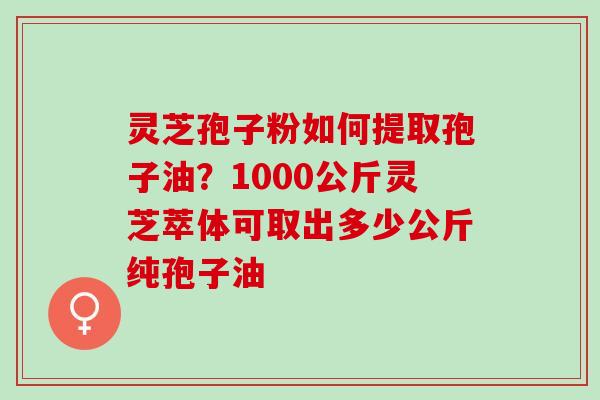 灵芝孢子粉如何提取孢子油？1000公斤灵芝萃体可取出多少公斤纯孢子油
