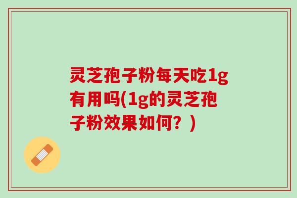 灵芝孢子粉每天吃1g有用吗(1g的灵芝孢子粉效果如何？)
