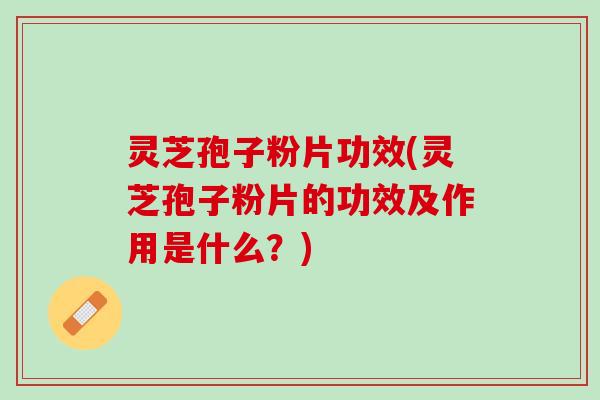 灵芝孢子粉片功效(灵芝孢子粉片的功效及作用是什么？)