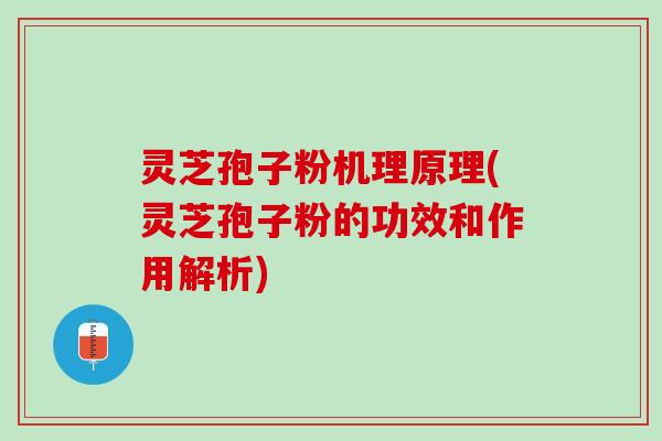 灵芝孢子粉机理原理(灵芝孢子粉的功效和作用解析)