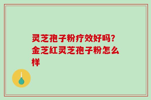灵芝孢子粉疗效好吗？金芝红灵芝孢子粉怎么样