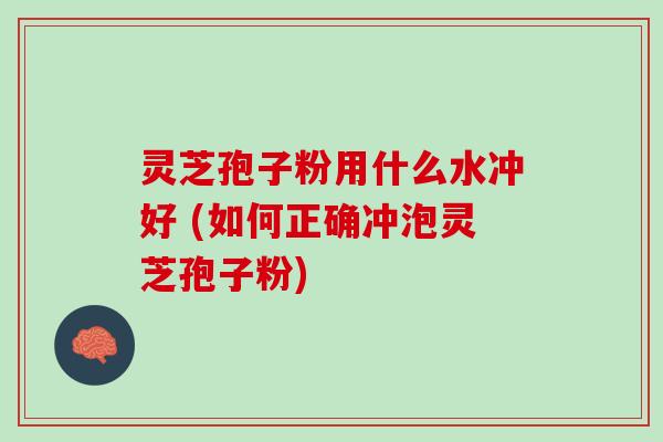 灵芝孢子粉用什么水冲好 (如何正确冲泡灵芝孢子粉)