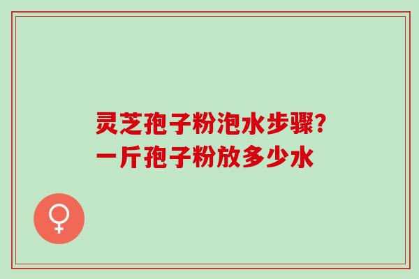 灵芝孢子粉泡水步骤？一斤孢子粉放多少水