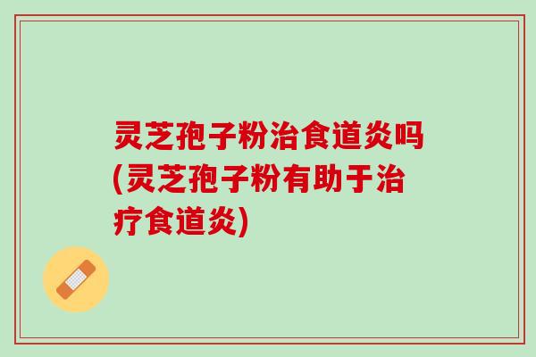 灵芝孢子粉治食道炎吗(灵芝孢子粉有助于治疗食道炎)