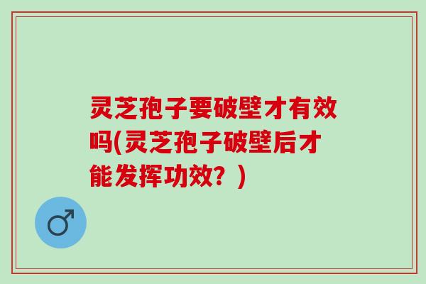 灵芝孢子要破壁才有效吗(灵芝孢子破壁后才能发挥功效？)