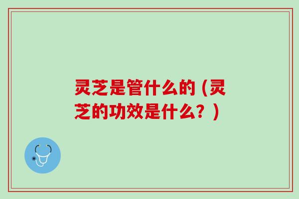 灵芝是管什么的 (灵芝的功效是什么？)