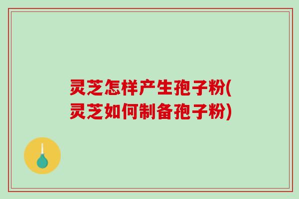 灵芝怎样产生孢子粉(灵芝如何制备孢子粉) 灵芝怎样产生孢子粉(灵芝如何制备孢子粉)