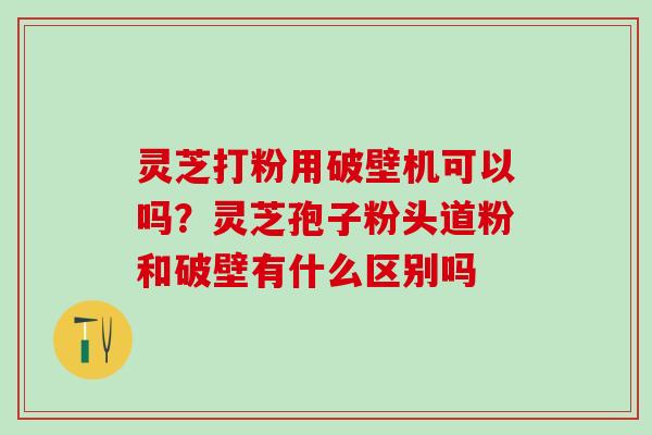 灵芝打粉用破壁机可以吗？灵芝孢子粉头道粉和破壁有什么区别吗