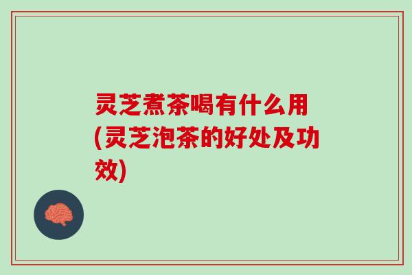 灵芝煮茶喝有什么用 (灵芝泡茶的好处及功效)