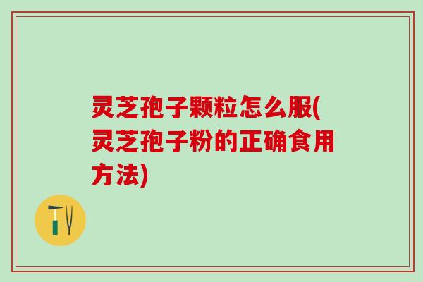 灵芝孢子颗粒怎么服(灵芝孢子粉的正确食用方法)