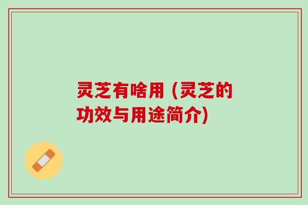 灵芝有啥用 (灵芝的功效与用途简介) 灵芝有啥用 (灵芝的功效与用途简介)