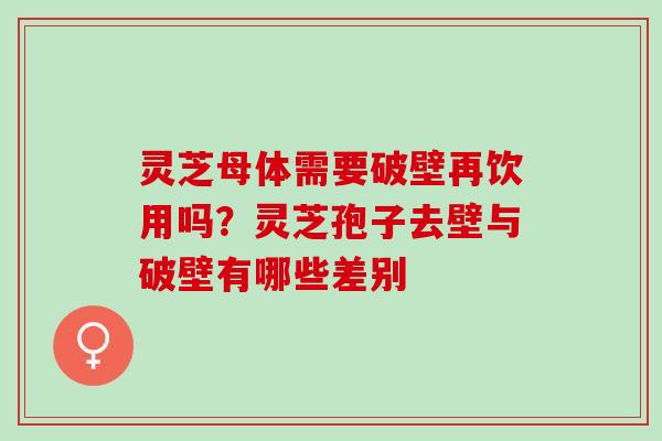 灵芝母体需要破壁再饮用吗？灵芝孢子去壁与破壁有哪些差别