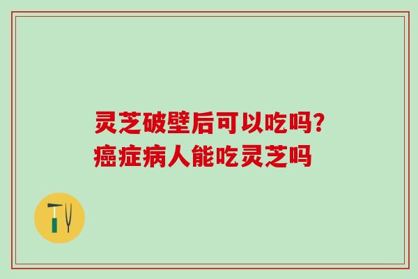 灵芝破壁后可以吃吗？癌症病人能吃灵芝吗