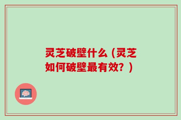 灵芝破壁什么 (灵芝如何破壁最有效？)