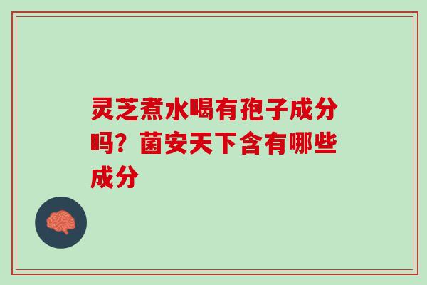 灵芝煮水喝有孢子成分吗?菌安天下含有哪些成分 灵芝煮水喝有孢子成分吗?菌安天下含有哪些成分