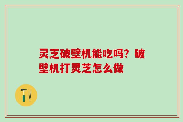灵芝破壁机能吃吗？破壁机打灵芝怎么做