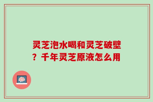 灵芝泡水喝和灵芝破壁？千年灵芝原液怎么用