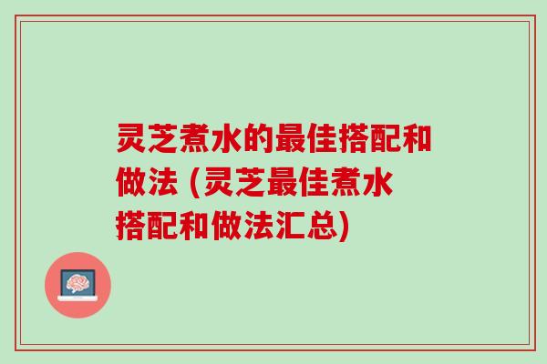 灵芝煮水的佳搭配和做法 (灵芝佳煮水搭配和做法汇总)
