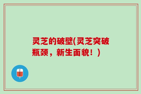 灵芝的破壁(灵芝突破瓶颈,新生面貌!) 灵芝的破壁(灵芝突破瓶颈,新生面貌!)