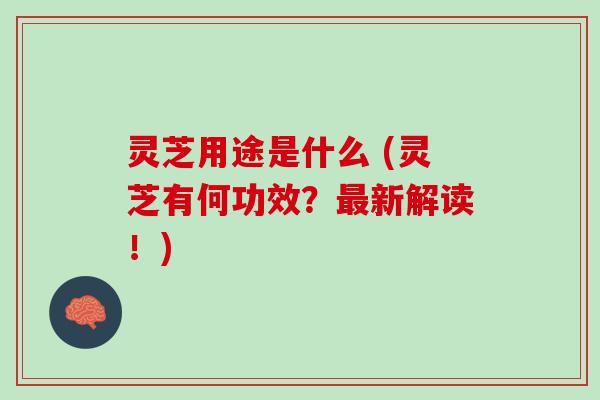 灵芝用途是什么 (灵芝有何功效？最新解读！)