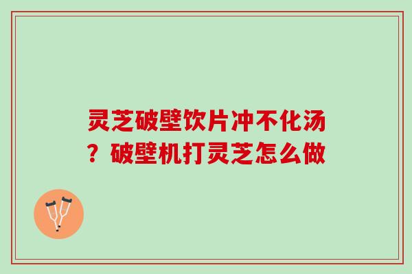 灵芝破壁饮片冲不化汤？破壁机打灵芝怎么做