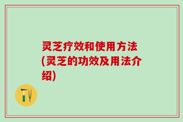 灵芝疗效和使用方法 (灵芝的功效及用法介绍)